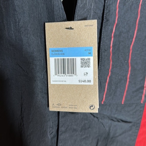 Nike Jordan Women Black Varsity Red Flight Suit Jumpsuit Size medium NWT - Picture 12 of 16